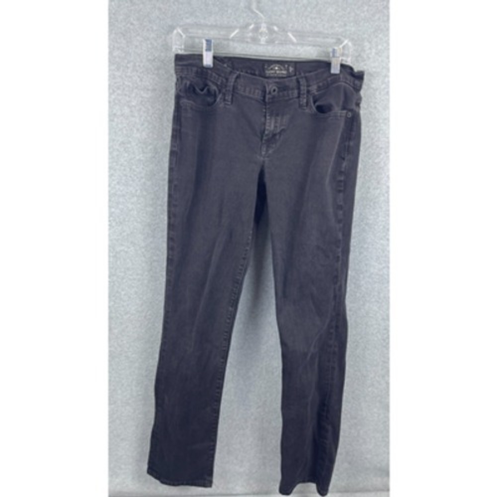 Lucky Brand Jeans Sweet‎ Straight Women's 8 Black Denim Low Rise 90s Dark Wash